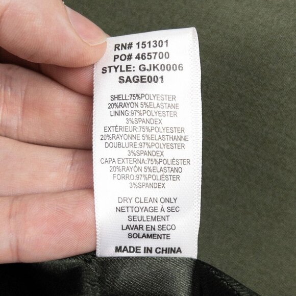 Good American Blazer Jacket Women's 3 Two-Tone Sage Green Side Slit Belted - Picture 10 of 16